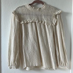 Women eyelet blouse
